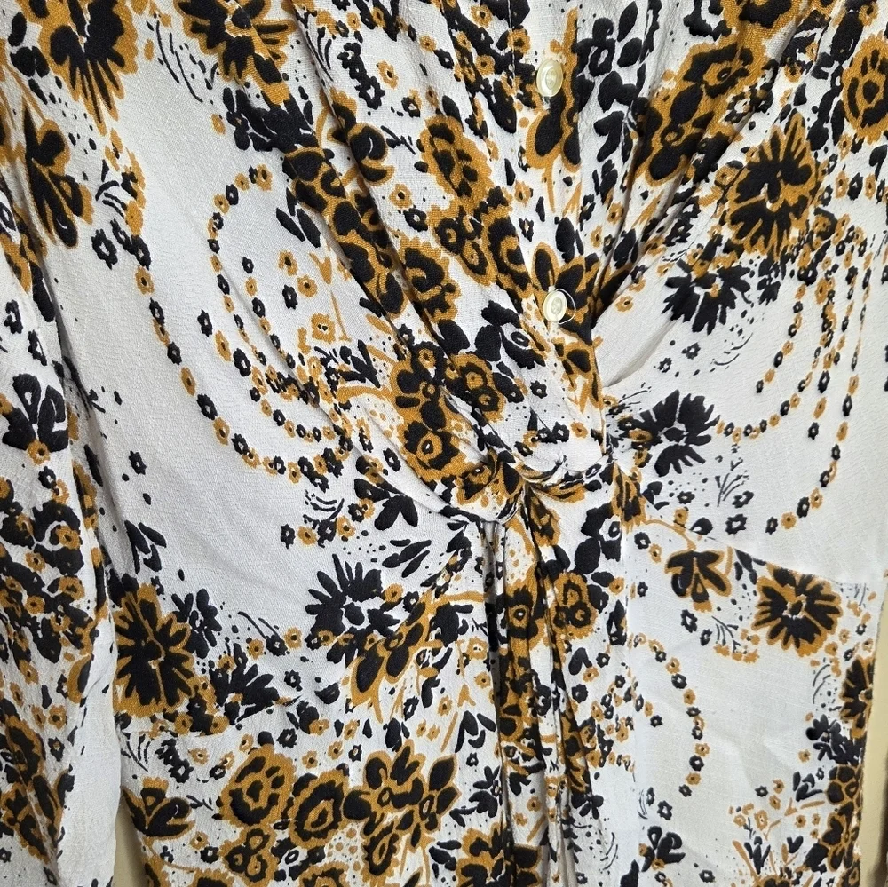 Free People | Boho Tough Love Long Sleeve Midi Shirt Dress Size 10